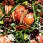 Autumn Harvest Honeycrisp Apple and Feta Salad with fresh ingredients