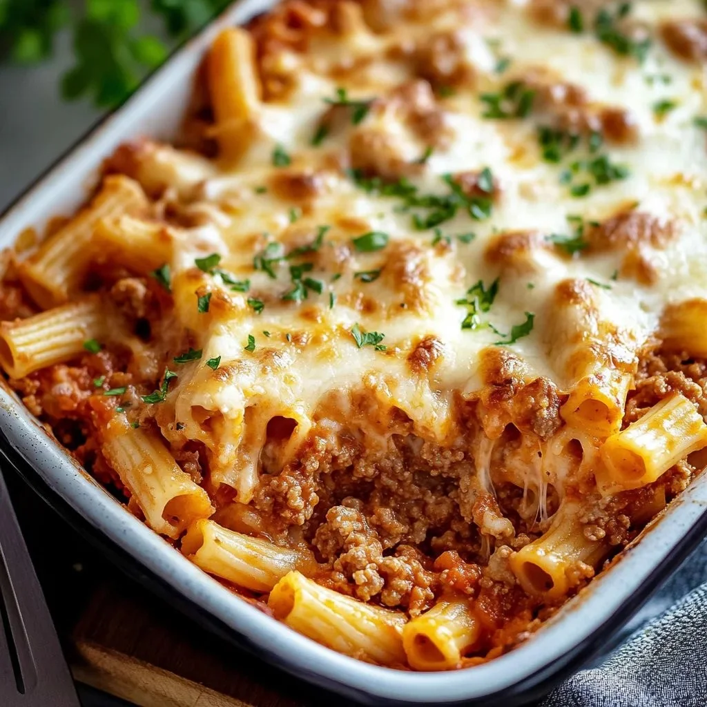 Delicious Baked Ziti with Ground Beef and Cheese
