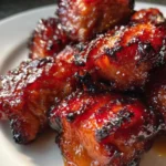 Delicious Char Siu Chicken garnished with sesame seeds and green onions