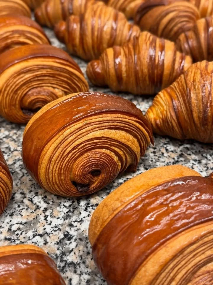 Golden flaky croissant made using an easy pastry recipe by Chef Broich.