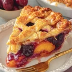 Homemade Cherry Peach Pie with fresh cherries and peaches