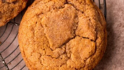 Chewy Pumpkin Snickerdoodle Cookies baked to perfection with warm spices.
