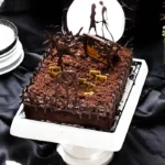 Decadent chocolate brownie served in a unique Friedhof presentation