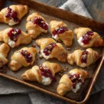 Cranberry Cream Cheese Bites with crescent dough on a serving platter