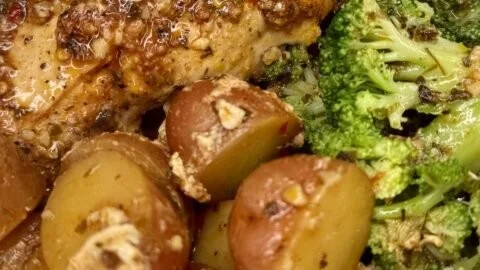 Crockpot Lemon Chicken served with tender potatoes