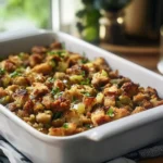 Delicious Thanksgiving stuffing made using Grandma's traditional recipe