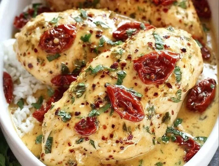 Dump & Go Crockpot Marry Me Chicken dish served in a bowl