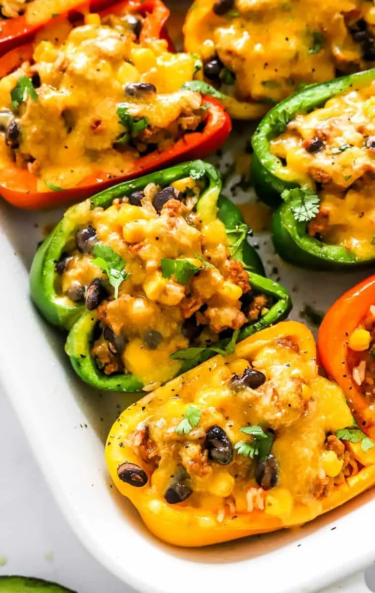 Delicious taco stuffed peppers filled with savory ingredients