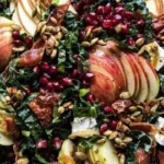 Fall Harvest Honeycrisp Apple and Kale Salad served in a bowl