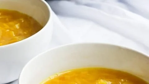 A bowl of Get Well Soup made with onion and garlic for health and comfort.