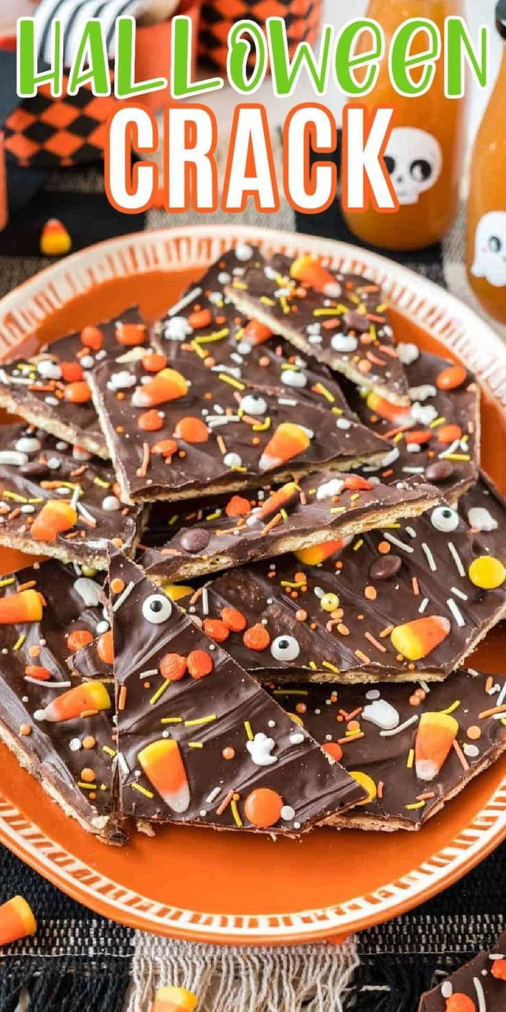 Delicious Halloween Crack Candy arranged on a festive plate