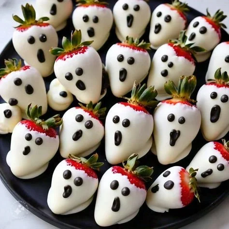 Colorful Halloween snacks displayed on a festive table