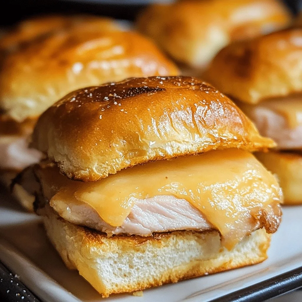 Hawaiian Turkey and Cheese Sliders on a platter ready to serve