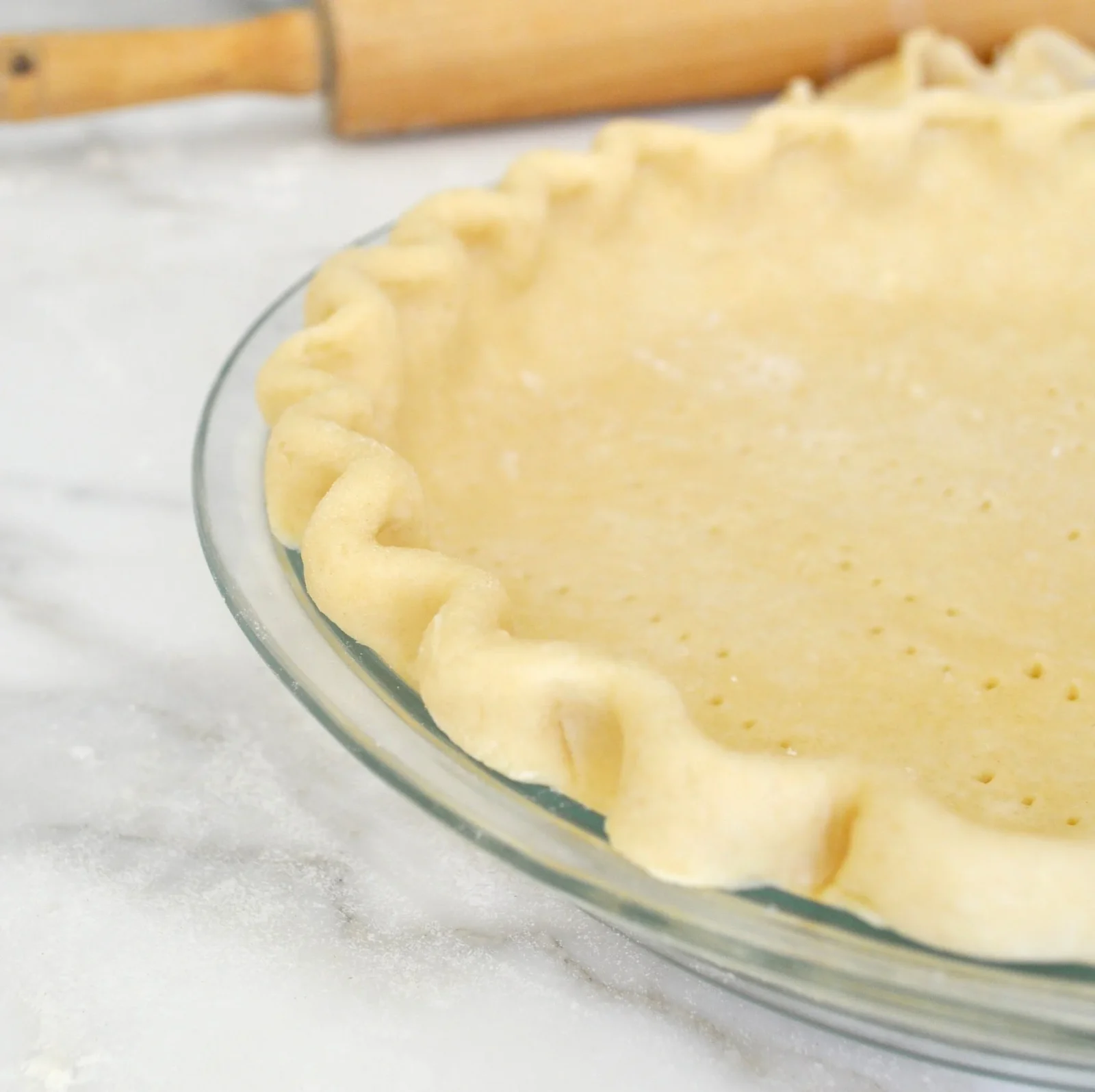 Flaky and buttery homemade pie crust ready for filling and baking