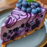 Irresistible blueberry dream cheesecake topped with fresh blueberries