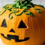 Jack-O'Lantern Halloween Cake decorated for the spooky season