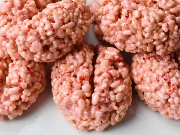 Delicious marshmallow rice bubble Halloween brains dessert