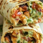 Mediterranean Chipotle Ranch Grilled Chicken Burrito ready to serve.