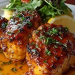 Melt in your mouth chicken dish served with vegetables