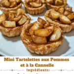 Mini apple and cinnamon tarts served on a plate