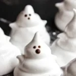 Mini marshmallow ghosts ready for Halloween treats