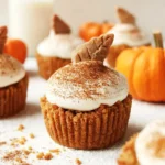 Mini vegan pumpkin pies served on a rustic wooden table