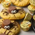 Peanut Butter Spider Halloween Cookies decorated for a spooky treat