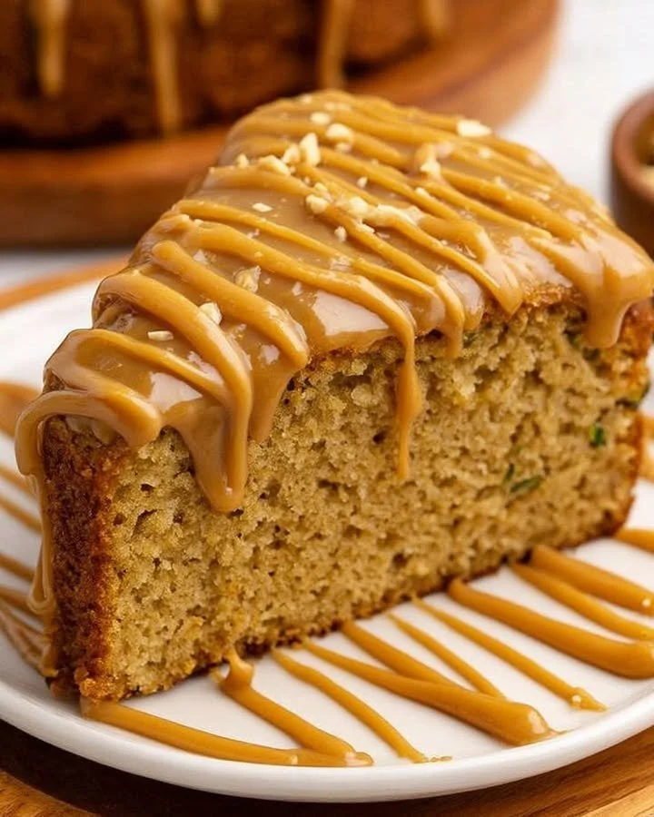 Delicious Peanut Butter Zucchini Cake with creamy peanut butter frosting