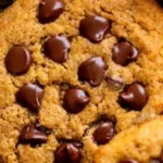 Freshly baked pumpkin chocolate chip cookies on a cooling rack.