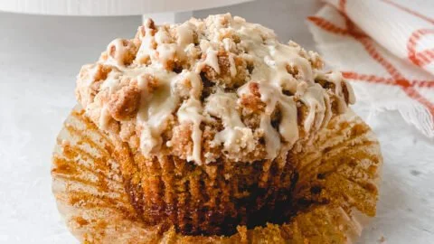 Delicious pumpkin cinnamon streusel muffins fresh out of the oven