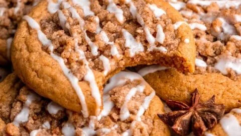 Delicious Pumpkin Coffee Cake Cookies topped with cinnamon and sugar