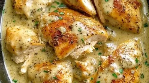 Crock Pot Ranch Chicken served with sides in a rustic setting