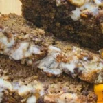 Rustic Tuscan banana bread with chocolate, hazelnuts, and espresso slice
