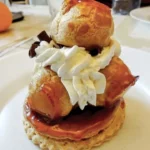 Delicious Saint-Honoré Cake with cream puffs and pastry cream