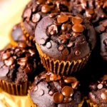 Delicious sweet potato chocolate muffins served on a plate, perfect for snacks.
