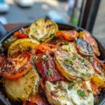 Delicious traditional Greek Briam made with roasted vegetables