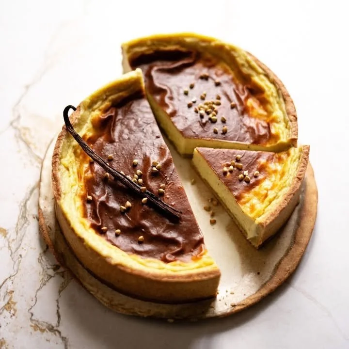 Delicious Vanilla Flan topped with caramel sauce, showcasing a smooth texture.