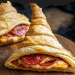 Halloween-themed Witch Hat Crescent Rolls made from crescent rolls.