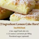 Delicious 2 Ingredient Lemon Cake Bars cut into squares on a white plate