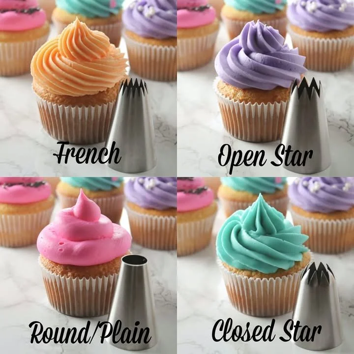 Assorted bakery style cupcakes with colorful frosting and decorations