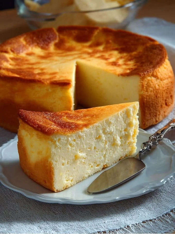 Delicious Basque Burnt Cheesecake with a caramelized top and creamy interior
