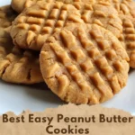 Deliciously baked easy peanut butter cookies on a cooling rack.