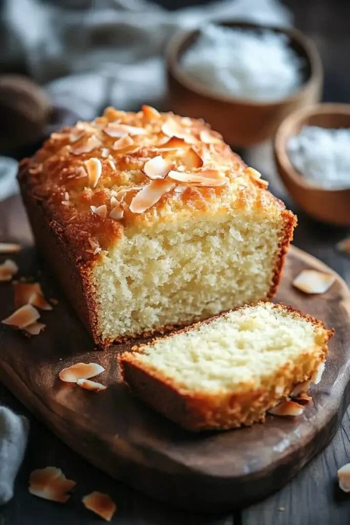 Slice of Butter Almond Cake with almonds and buttercream frosting