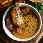 Delicious Cajun dipping sauce served in a bowl with fresh herbs and spices.