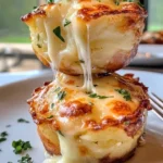 Cheesy mashed potato puffs served on a plate, crispy and golden.