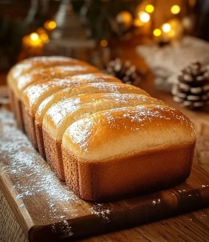 Deliciously spiced Christmas Eggnog Bread loaf fresh from the oven