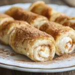 Delicious Cinnamon Cream Cheese Roll-Ups on a plate, ready to enjoy.