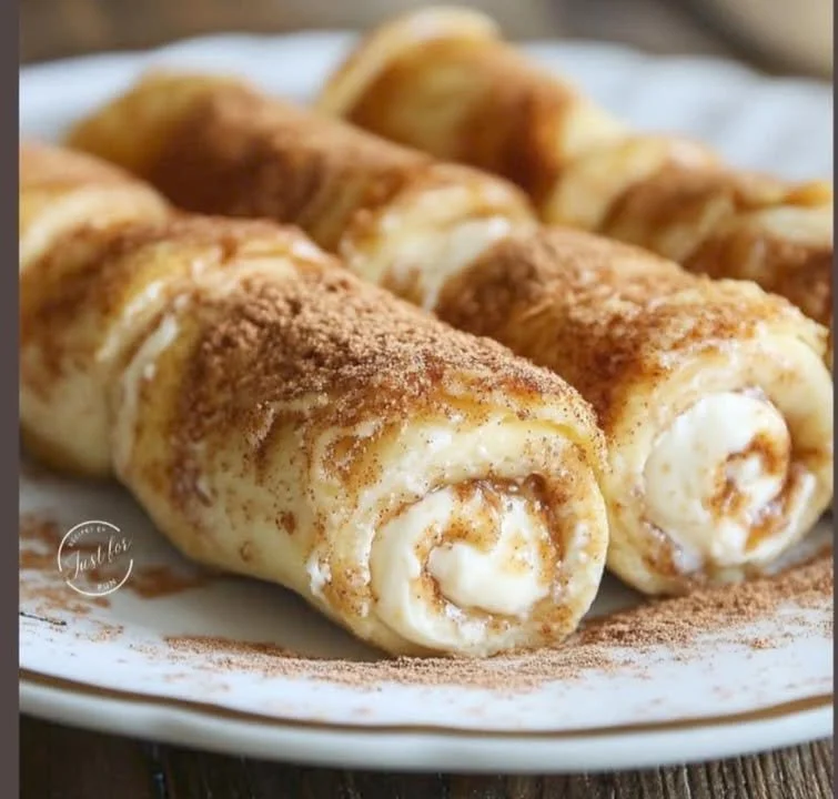 Delicious Cinnamon Cream Cheese Roll-Ups on a plate, ready to enjoy.