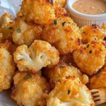 Crispy roasted cauliflower seasoned and ready to serve