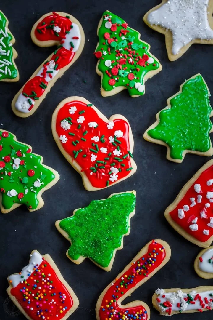 Plate of easy sugar cookies with colorful sprinkles